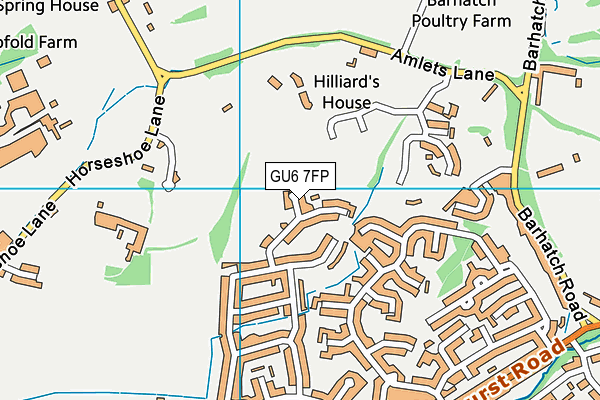 GU6 7FP map - OS VectorMap District (Ordnance Survey)