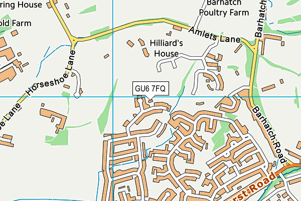 GU6 7FQ map - OS VectorMap District (Ordnance Survey)