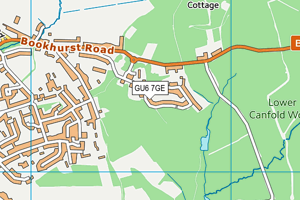 GU6 7GE map - OS VectorMap District (Ordnance Survey)