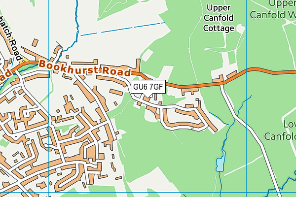 GU6 7GF map - OS VectorMap District (Ordnance Survey)