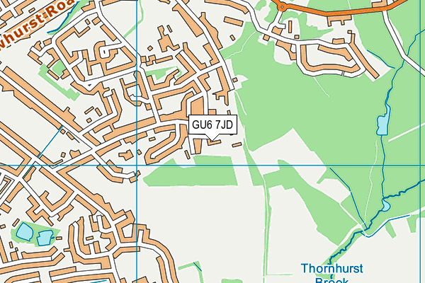 GU6 7JD map - OS VectorMap District (Ordnance Survey)