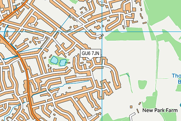 GU6 7JN map - OS VectorMap District (Ordnance Survey)