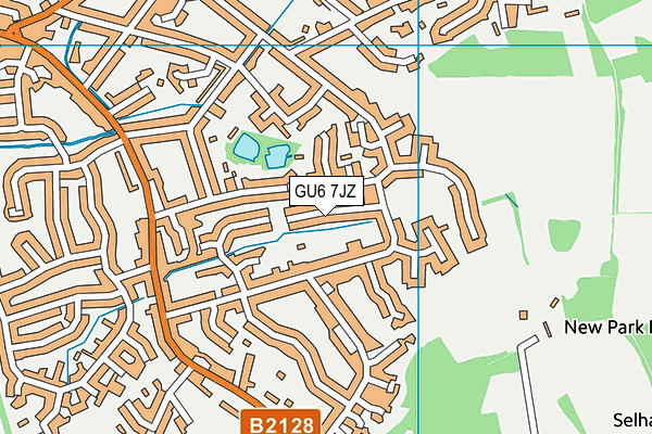 GU6 7JZ map - OS VectorMap District (Ordnance Survey)