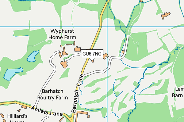 Cranleigh Golf And Country Club map (GU6 7NG) - OS VectorMap District (Ordnance Survey)