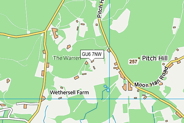 GU6 7NW map - OS VectorMap District (Ordnance Survey)