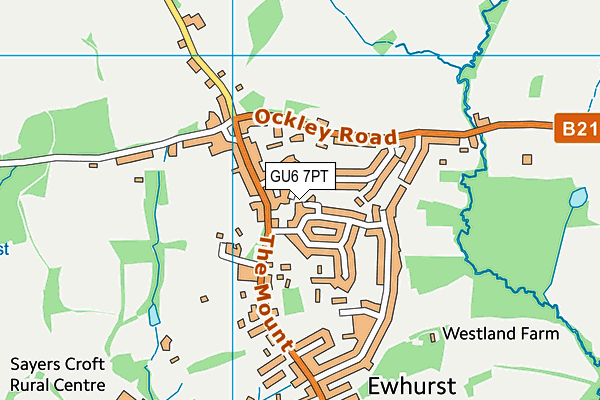 GU6 7PT map - OS VectorMap District (Ordnance Survey)