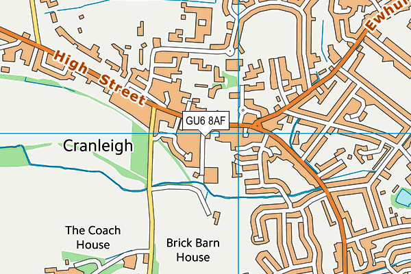 Cranleigh Leisure Centre map (GU6 8AF) - OS VectorMap District (Ordnance Survey)