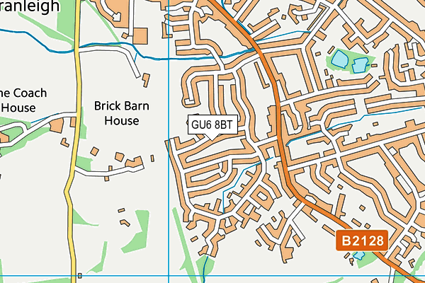 GU6 8BT map - OS VectorMap District (Ordnance Survey)