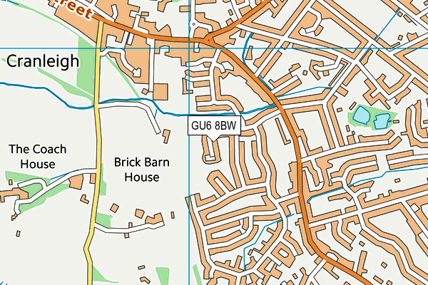 GU6 8BW map - OS VectorMap District (Ordnance Survey)