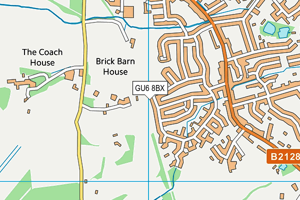 GU6 8BX map - OS VectorMap District (Ordnance Survey)