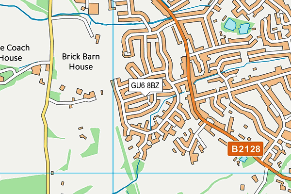 GU6 8BZ map - OS VectorMap District (Ordnance Survey)