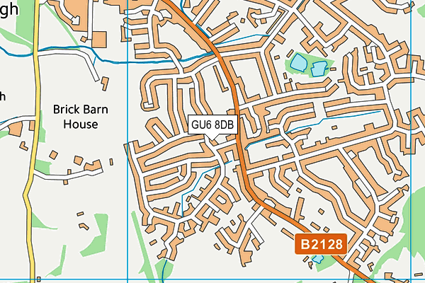 GU6 8DB map - OS VectorMap District (Ordnance Survey)