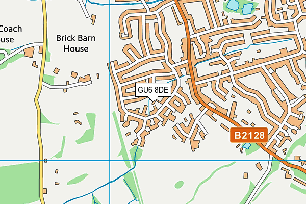 GU6 8DE map - OS VectorMap District (Ordnance Survey)