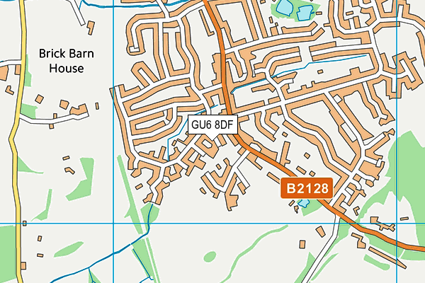 GU6 8DF map - OS VectorMap District (Ordnance Survey)