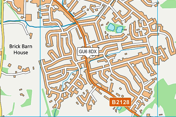 GU6 8DX map - OS VectorMap District (Ordnance Survey)