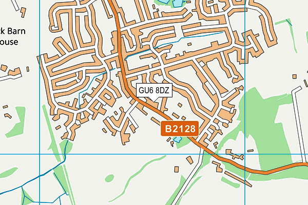 GU6 8DZ map - OS VectorMap District (Ordnance Survey)