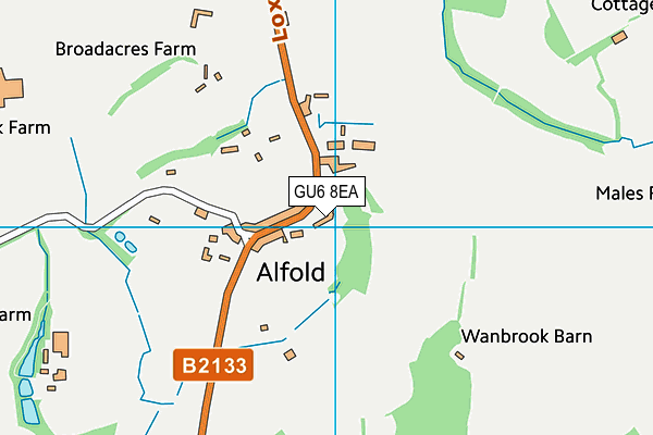 GU6 8EA map - OS VectorMap District (Ordnance Survey)