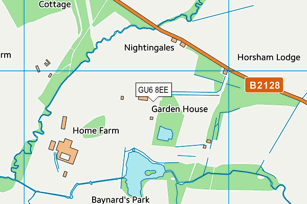 GU6 8EE map - OS VectorMap District (Ordnance Survey)