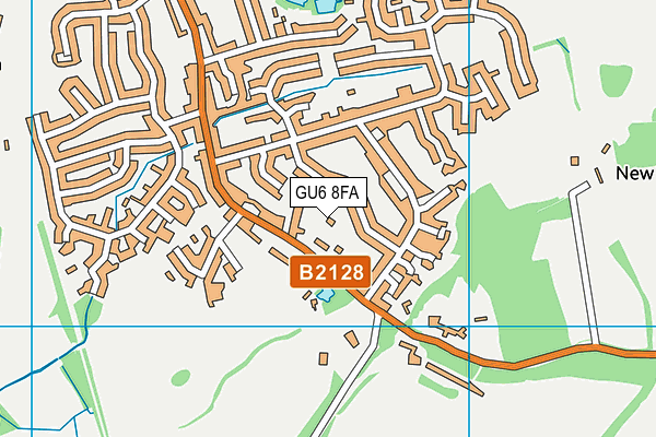 GU6 8FA map - OS VectorMap District (Ordnance Survey)