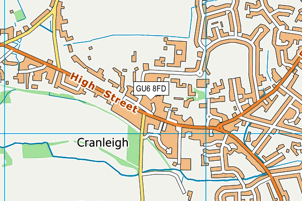GU6 8FD map - OS VectorMap District (Ordnance Survey)