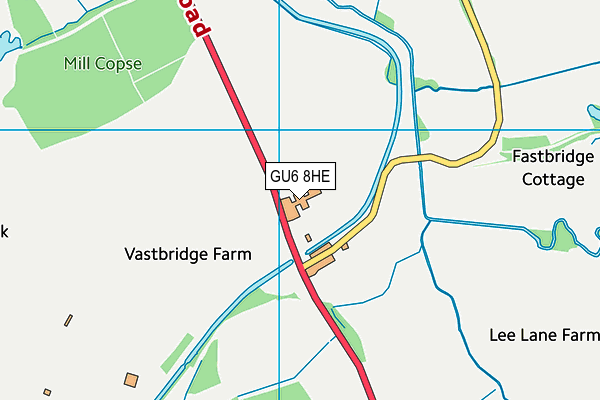 GU6 8HE map - OS VectorMap District (Ordnance Survey)