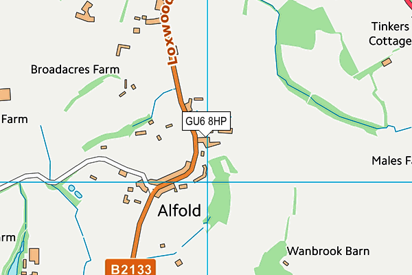 GU6 8HP map - OS VectorMap District (Ordnance Survey)