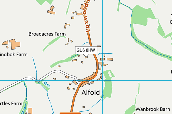 GU6 8HW map - OS VectorMap District (Ordnance Survey)