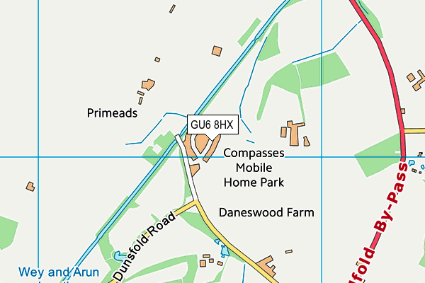 GU6 8HX map - OS VectorMap District (Ordnance Survey)