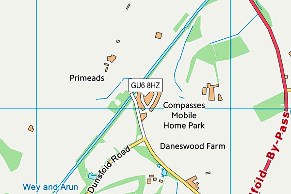 GU6 8HZ map - OS VectorMap District (Ordnance Survey)