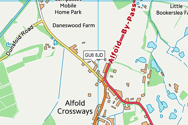 GU6 8JD map - OS VectorMap District (Ordnance Survey)