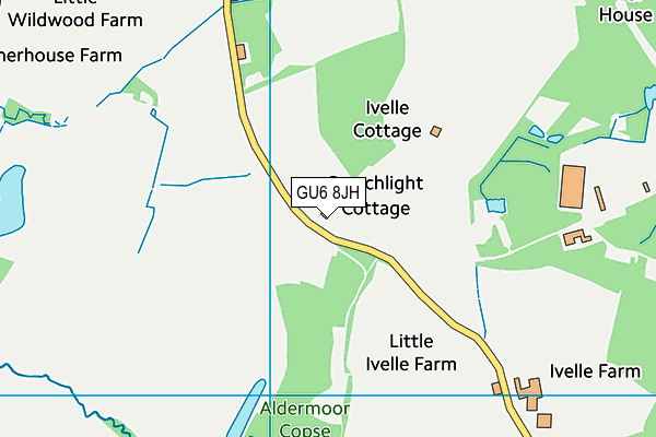 GU6 8JH map - OS VectorMap District (Ordnance Survey)