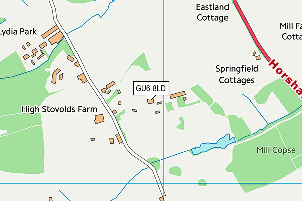 GU6 8LD map - OS VectorMap District (Ordnance Survey)