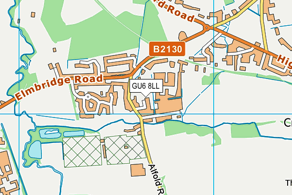 GU6 8LL map - OS VectorMap District (Ordnance Survey)