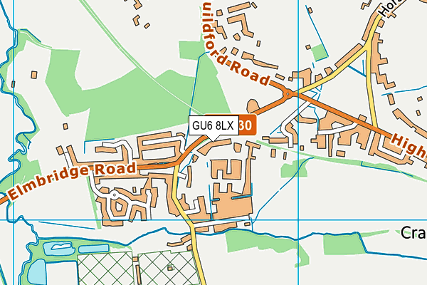 GU6 8LX map - OS VectorMap District (Ordnance Survey)