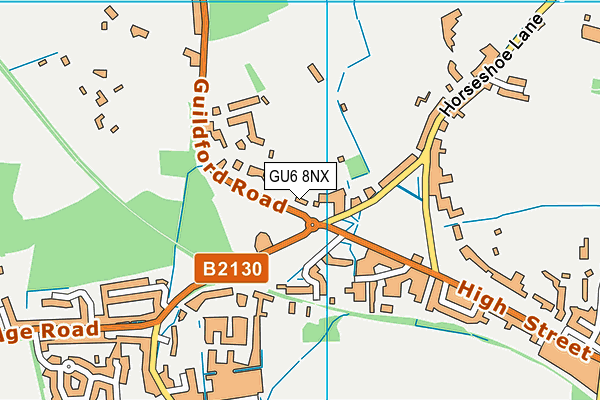 GU6 8NX map - OS VectorMap District (Ordnance Survey)