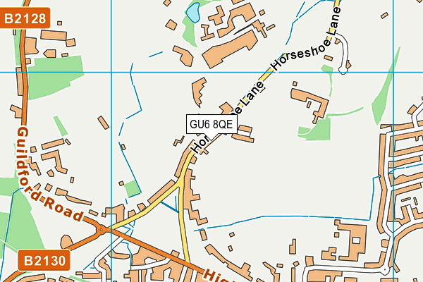 GU6 8QE map - OS VectorMap District (Ordnance Survey)
