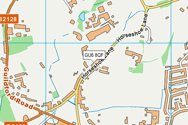 GU6 8QF map - OS VectorMap District (Ordnance Survey)