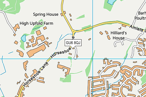 GU6 8QJ map - OS VectorMap District (Ordnance Survey)