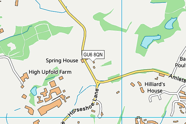 GU6 8QN map - OS VectorMap District (Ordnance Survey)