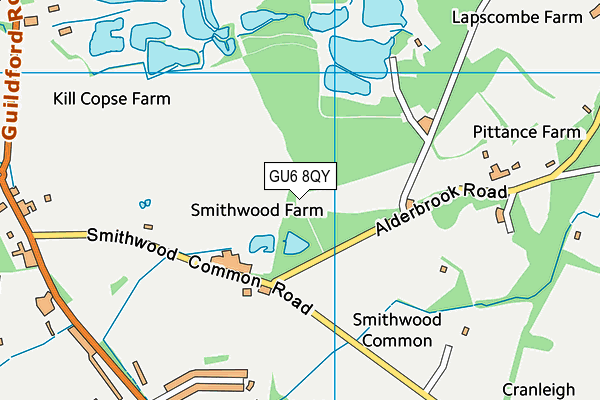 GU6 8QY map - OS VectorMap District (Ordnance Survey)