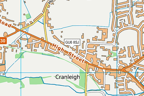 GU6 8SJ map - OS VectorMap District (Ordnance Survey)