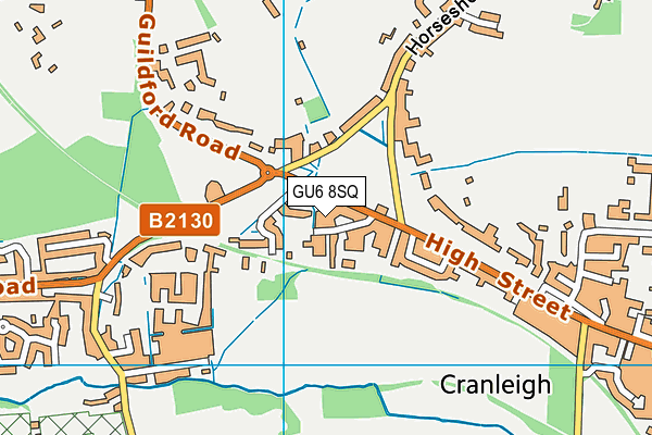 Cranleigh Cricket Club (The Common) map (GU6 8SQ) - OS VectorMap District (Ordnance Survey)