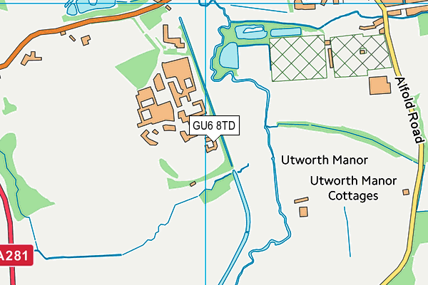 GU6 8TD map - OS VectorMap District (Ordnance Survey)