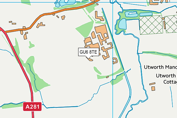 GU6 8TE map - OS VectorMap District (Ordnance Survey)