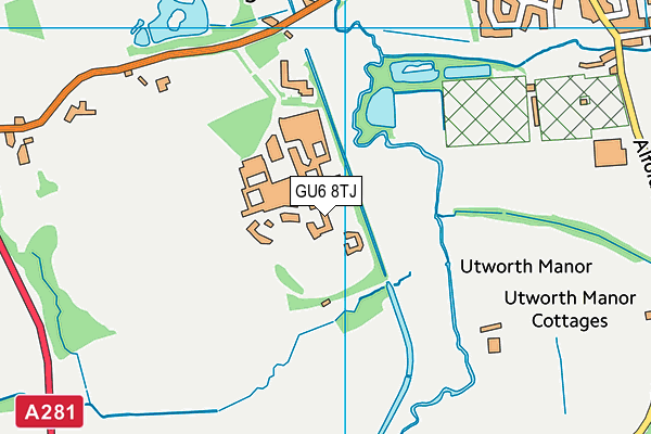 GU6 8TJ map - OS VectorMap District (Ordnance Survey)