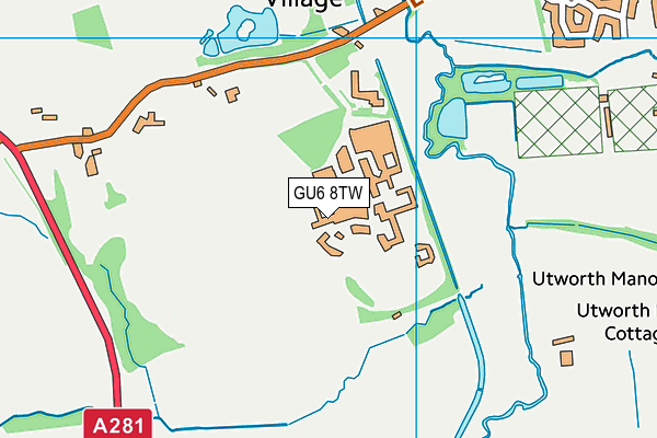 GU6 8TW map - OS VectorMap District (Ordnance Survey)
