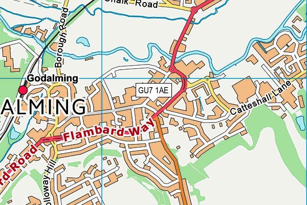 GU7 1AE map - OS VectorMap District (Ordnance Survey)