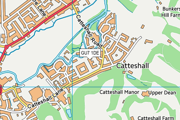 GU7 1DE map - OS VectorMap District (Ordnance Survey)