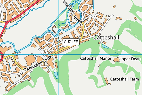 GU7 1FE map - OS VectorMap District (Ordnance Survey)