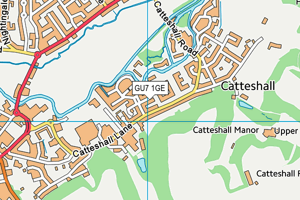 GU7 1GE map - OS VectorMap District (Ordnance Survey)